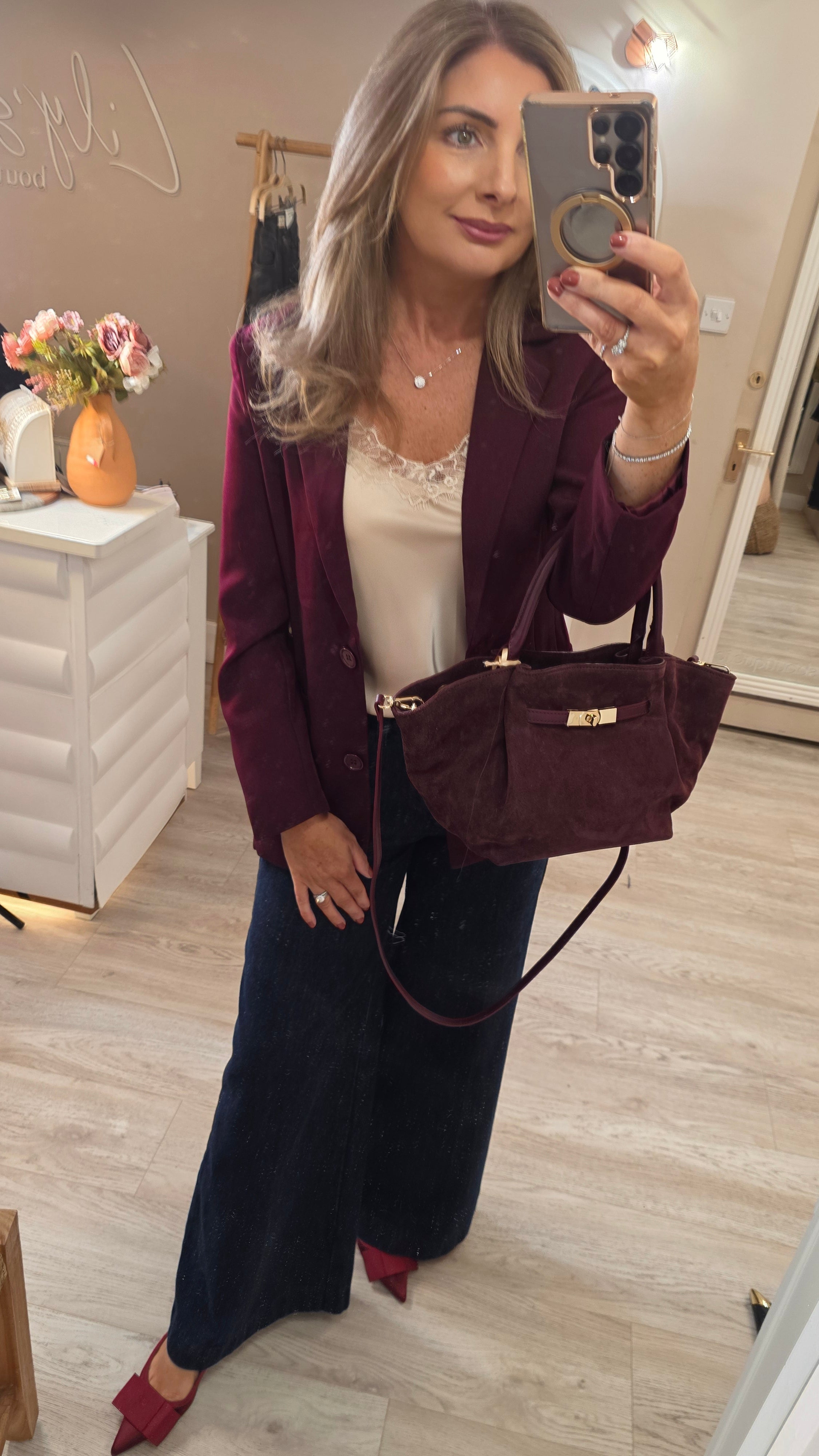 Tanya Burgundy Blazer