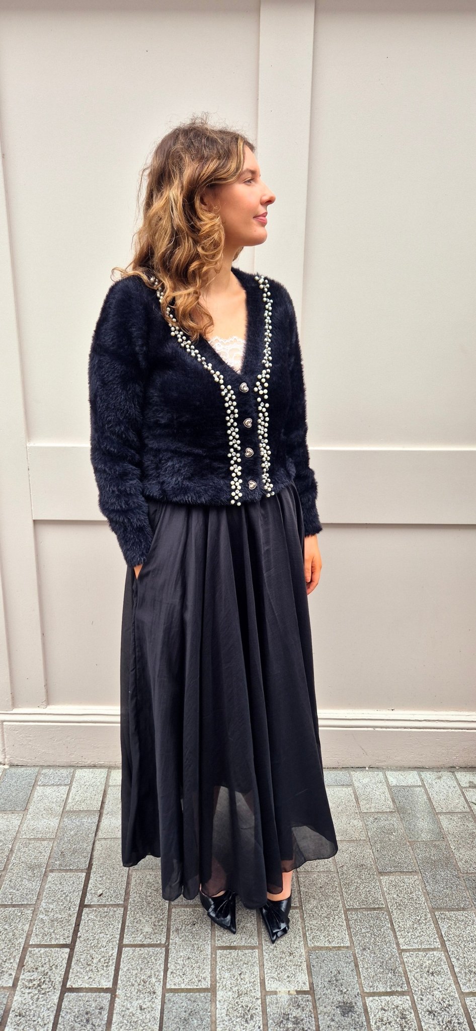 Debbie Black Cardi - Lily's Boutique