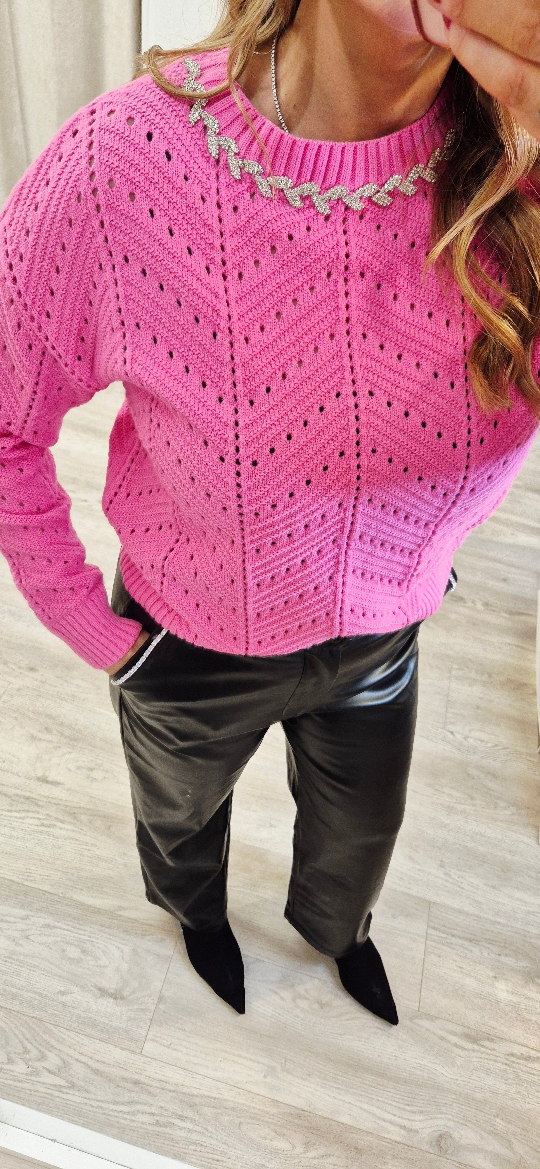 Tanya Pleather Diamante trousers