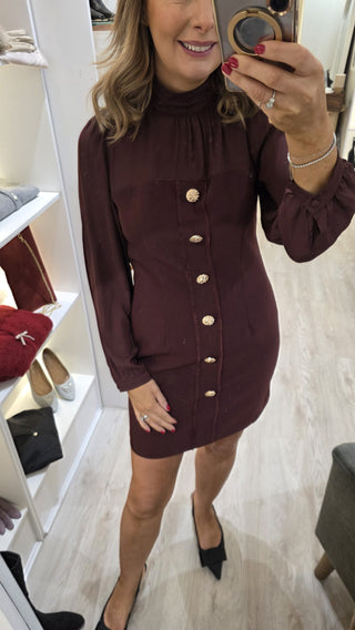 Victoria Burgundy Dress