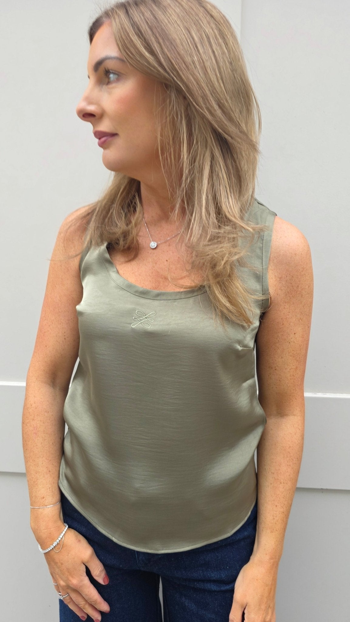 Jenny Cami Top Khaki - Lily's Boutique