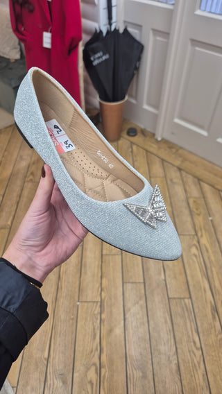 Maya Ballerina Pumps Silver