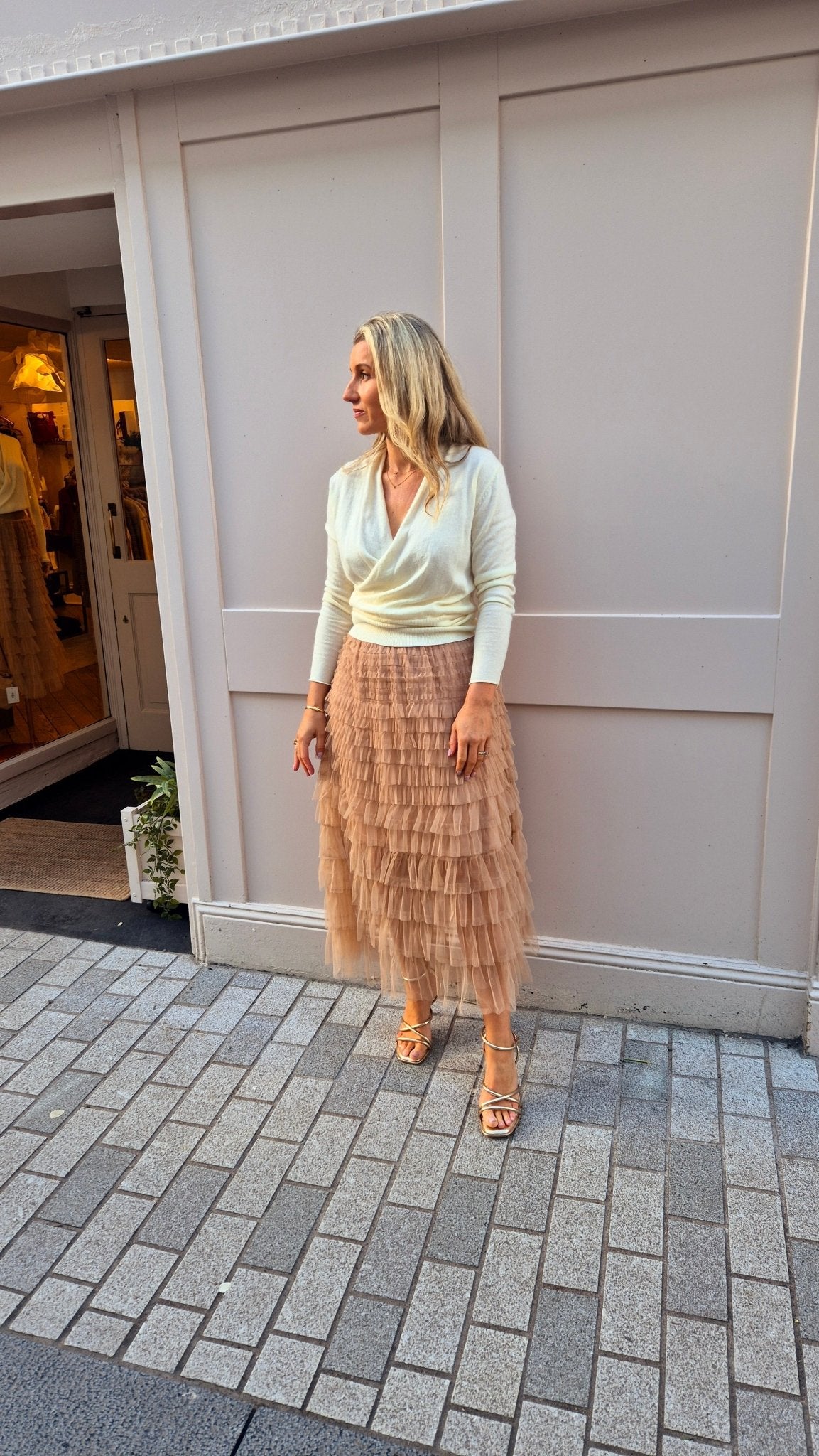 Juliet Cream Wrap Jumper - Lily's Boutique
