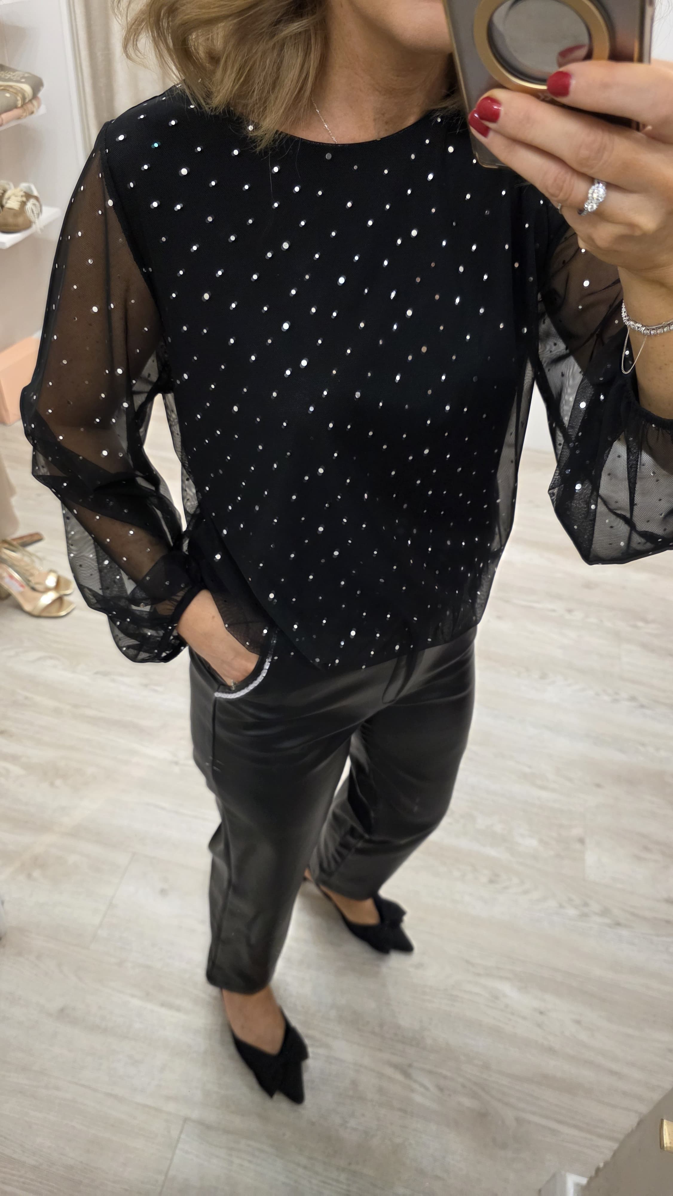 Tanya Pleather Diamante trousers