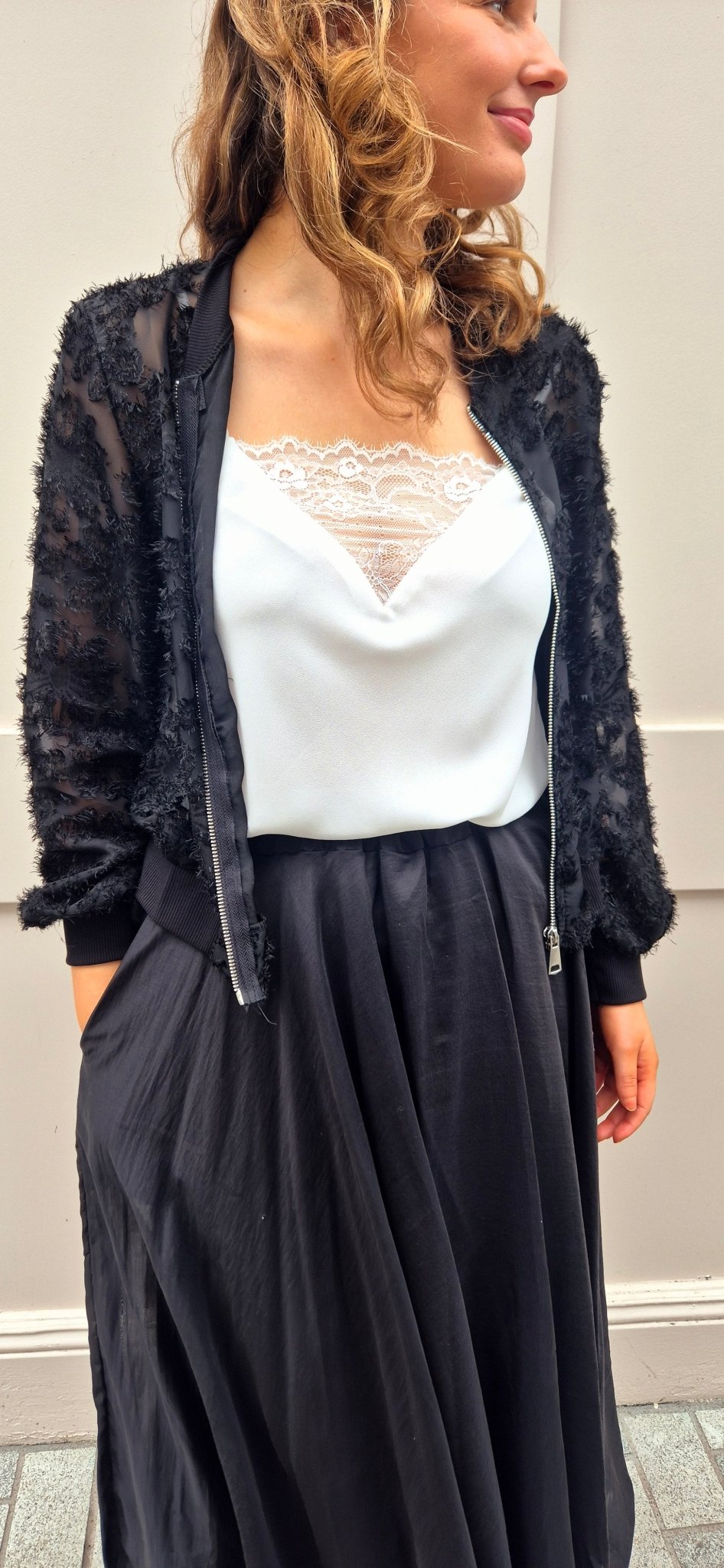 Lauren Lace Bomber Jacket - Lily's Boutique