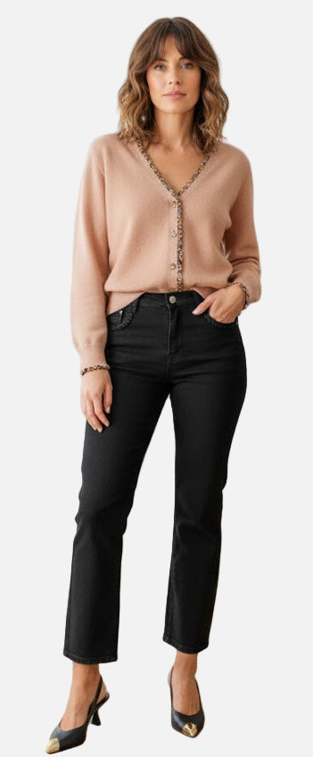Ambre Straight-leg Black Jeans