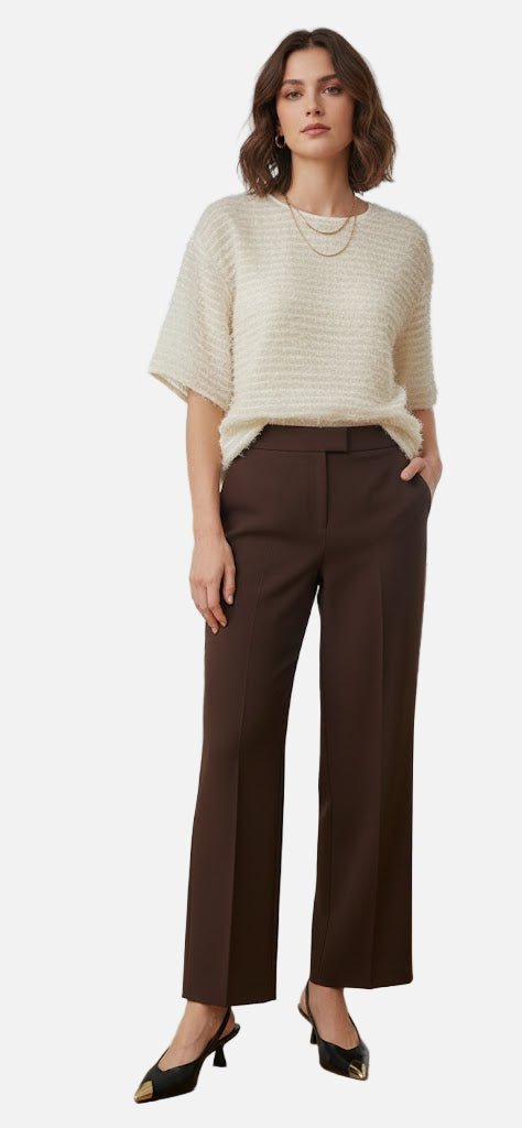 Colette Chocolate Brown Trousers - Lily's Boutique