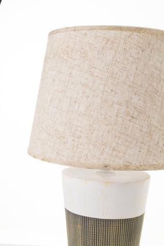 Beige Linen Ceramic Screen Lamp 55*26*26 cm