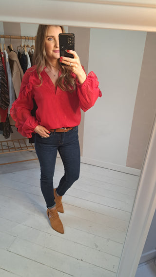 SALE Lynette Red Blouse