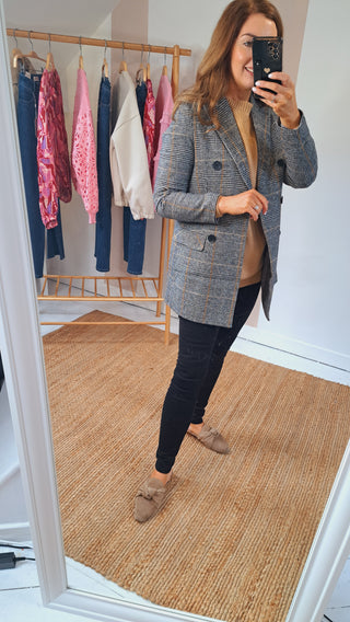 Nina Blue Check Blazer