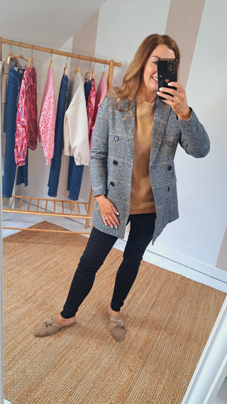 Nina Blue Check Blazer