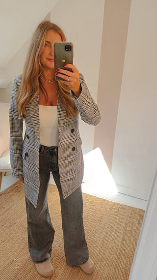 Nina Blue Check Blazer