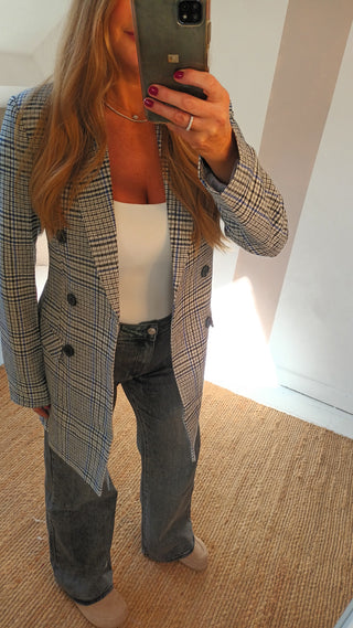 Nina Blue Check Blazer