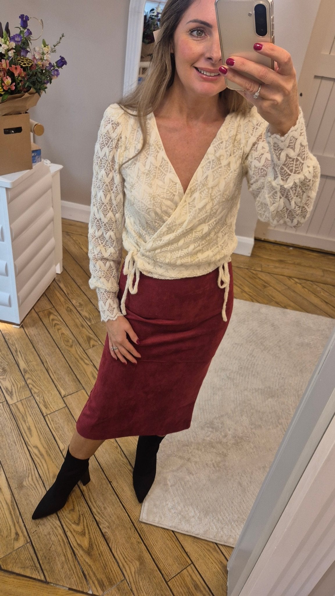 Arabella Lace Wrap top - Lily's Boutique