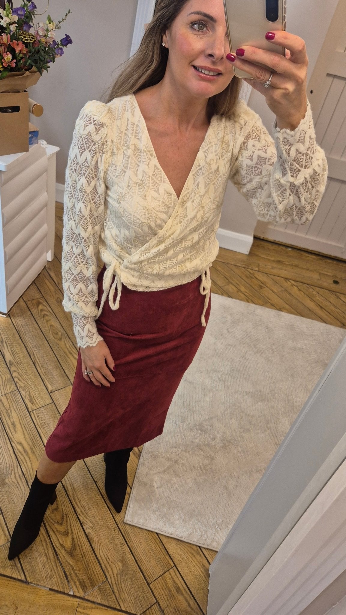 Arabella Lace Wrap top - Lily's Boutique