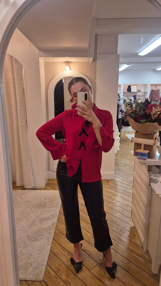 Bow Red Blouse