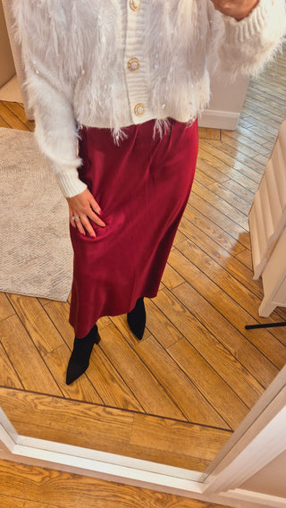 Carrie Burgundy Skirt