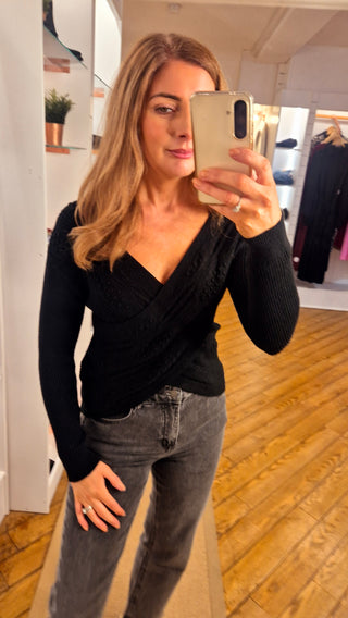 Stella Black Wrap jumper/Top