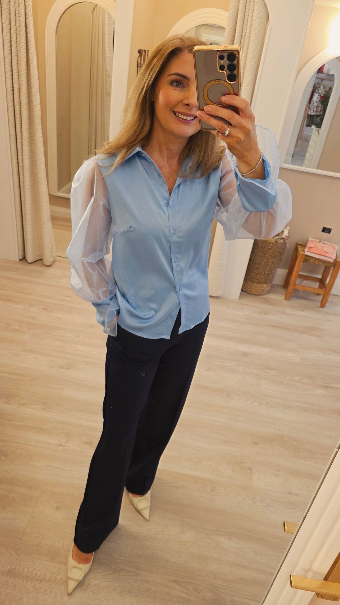 Ella Navy Trousers - Lily's Boutique