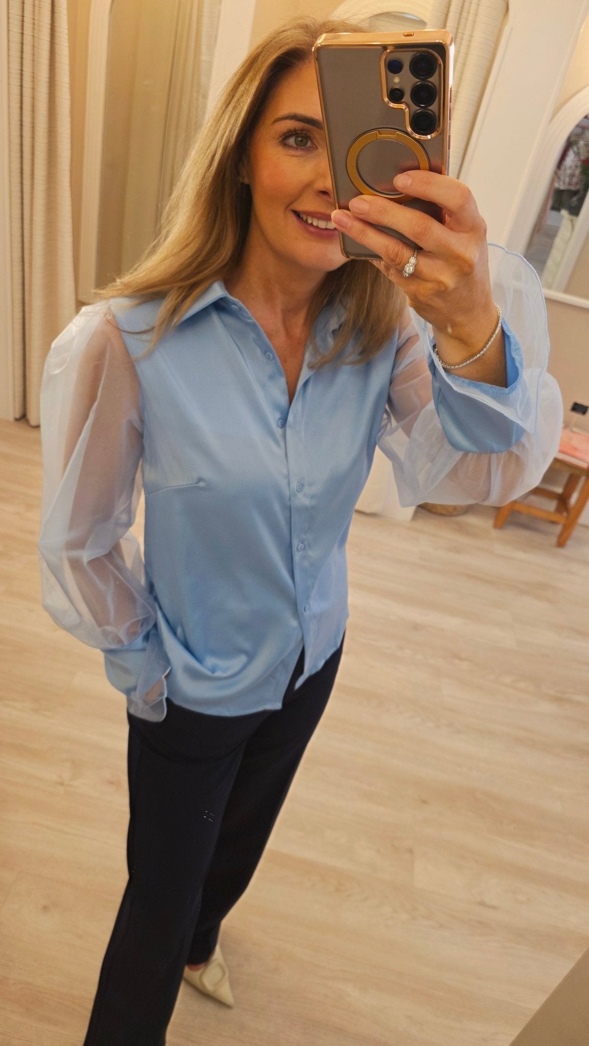 Ella Navy Trousers - Lily's Boutique