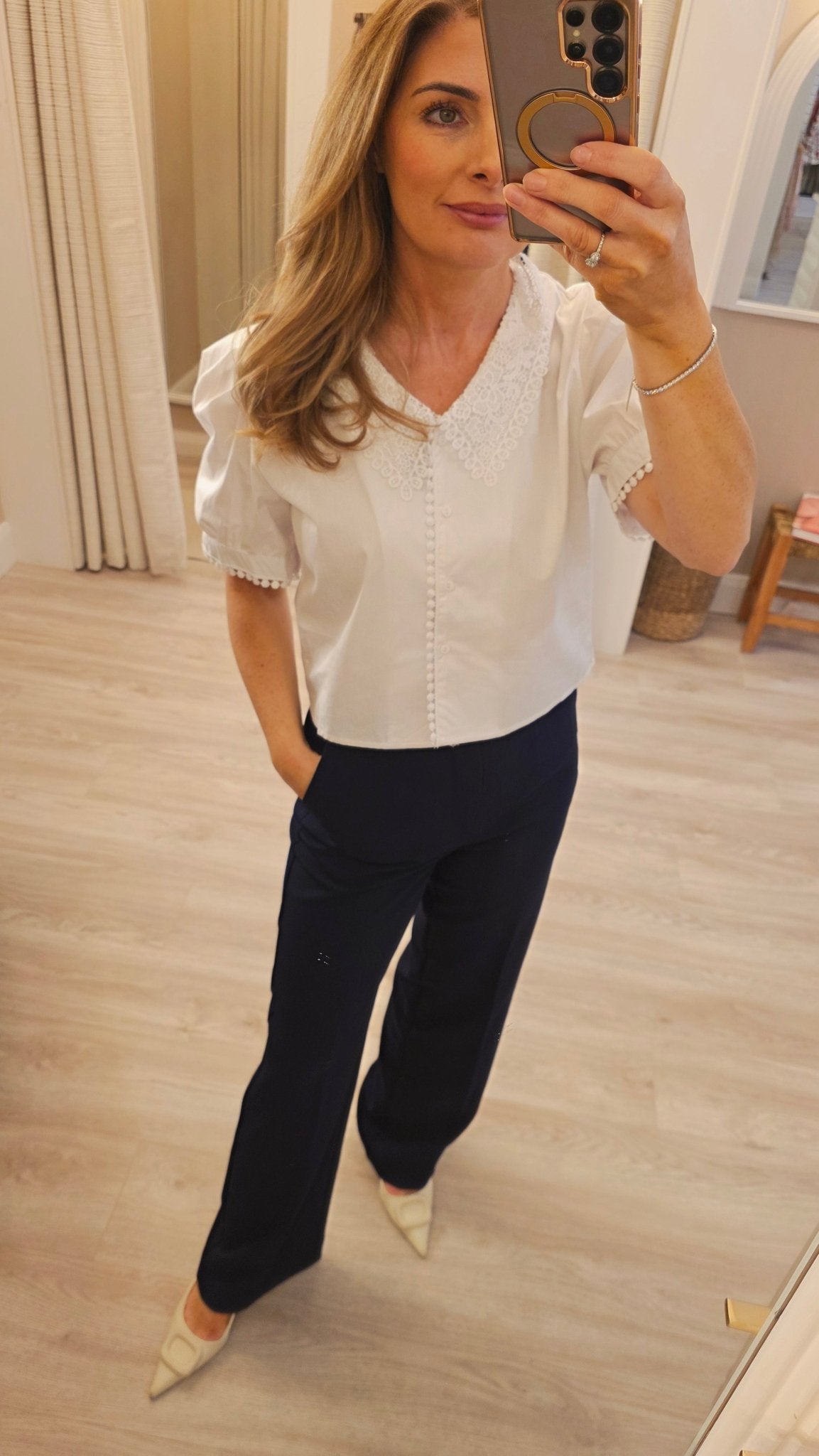 Ella Navy Trousers - Lily's Boutique