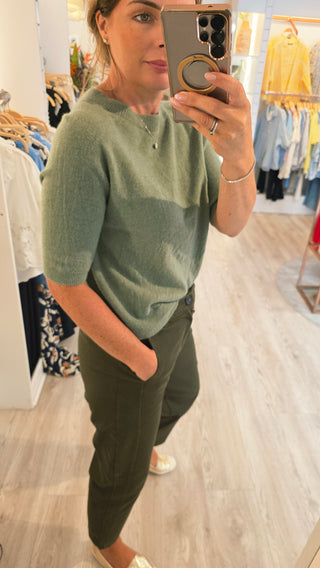 Ava Khaki Knit top