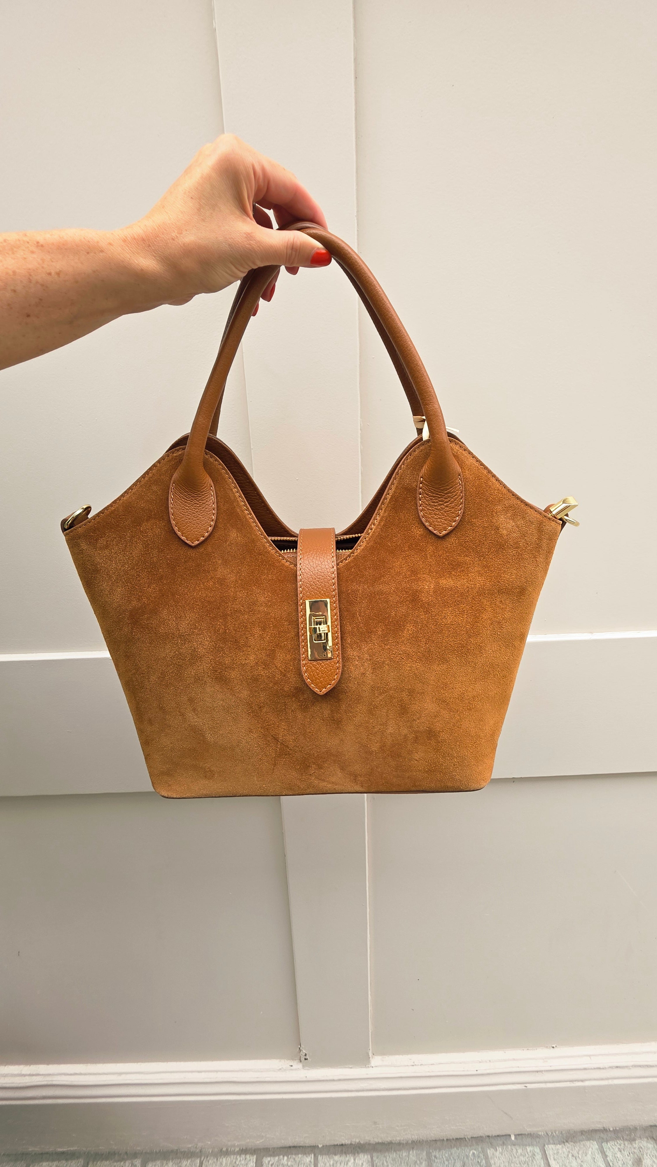 Kylie Tan Suede Bag