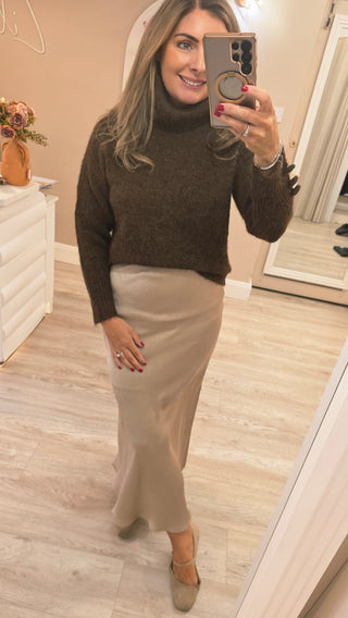 Jamie Turtleneck  Jumper Brown