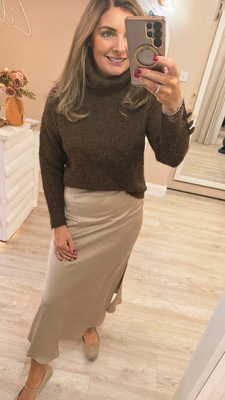 Jamie Turtleneck  Jumper Brown
