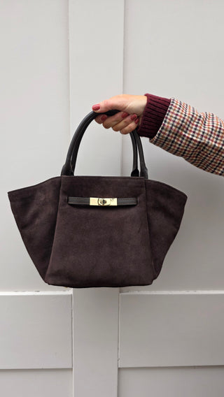 Francesca Suede Bag Dark Maroon