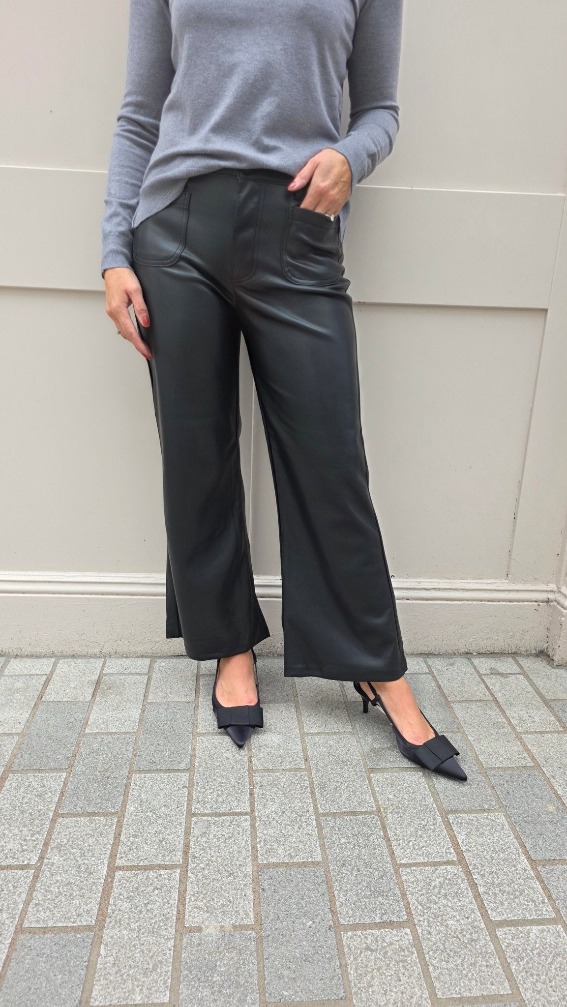 Wileme Pleather Trousers - Lily's Boutique