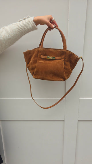 Francesca Suede Bag Brown