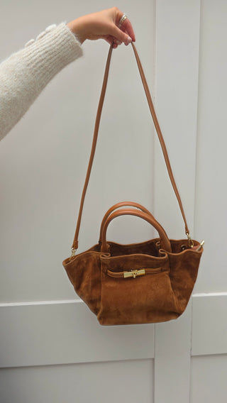 Francesca Suede Bag Brown