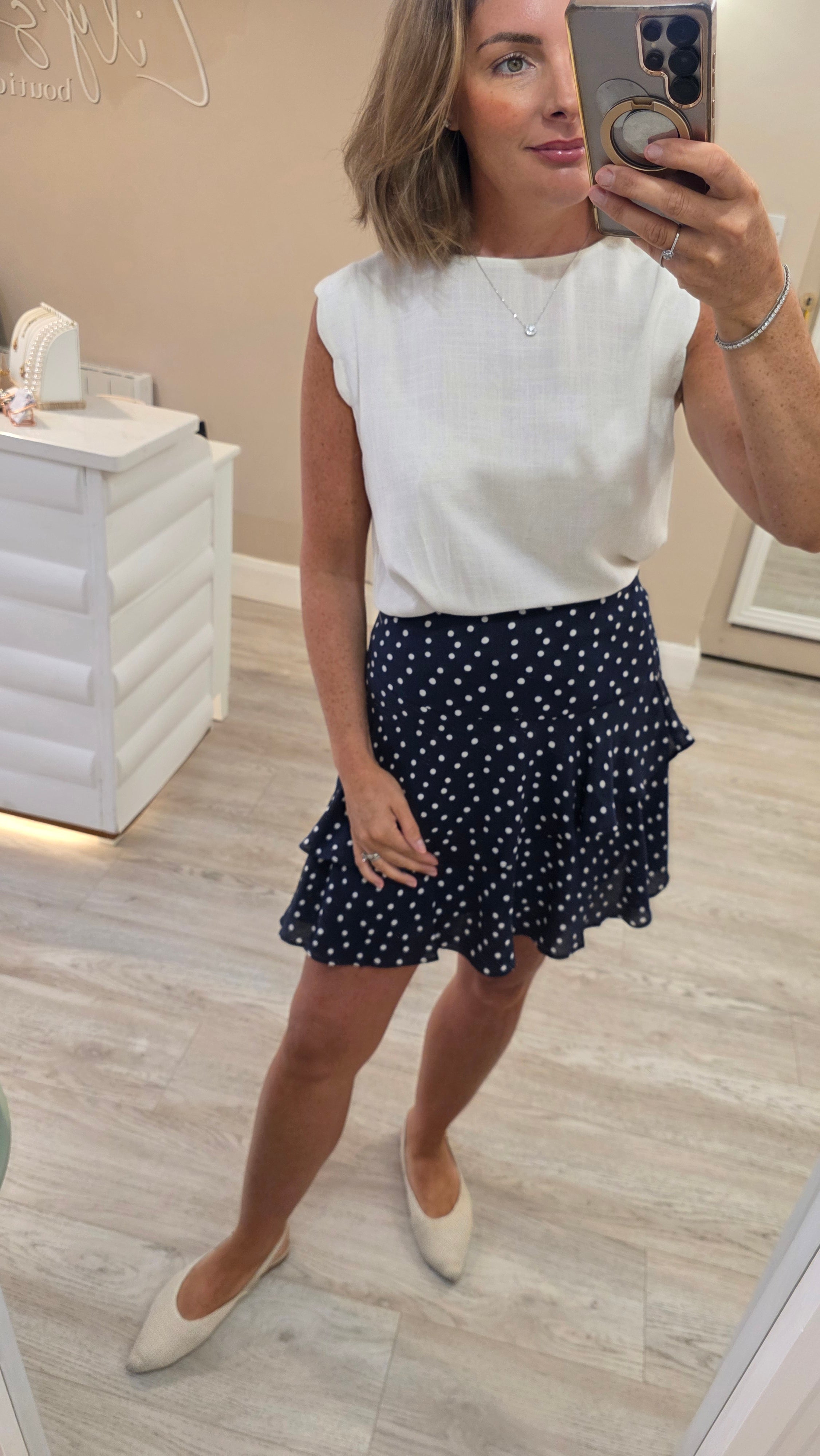 Arianna Polka Dot Skirt