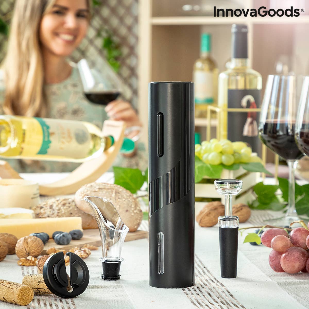 InnovaGoods Electric Corkscrew with Wine Accessories