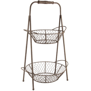 Multi-Tier Stand W/2 Baskets: Metal