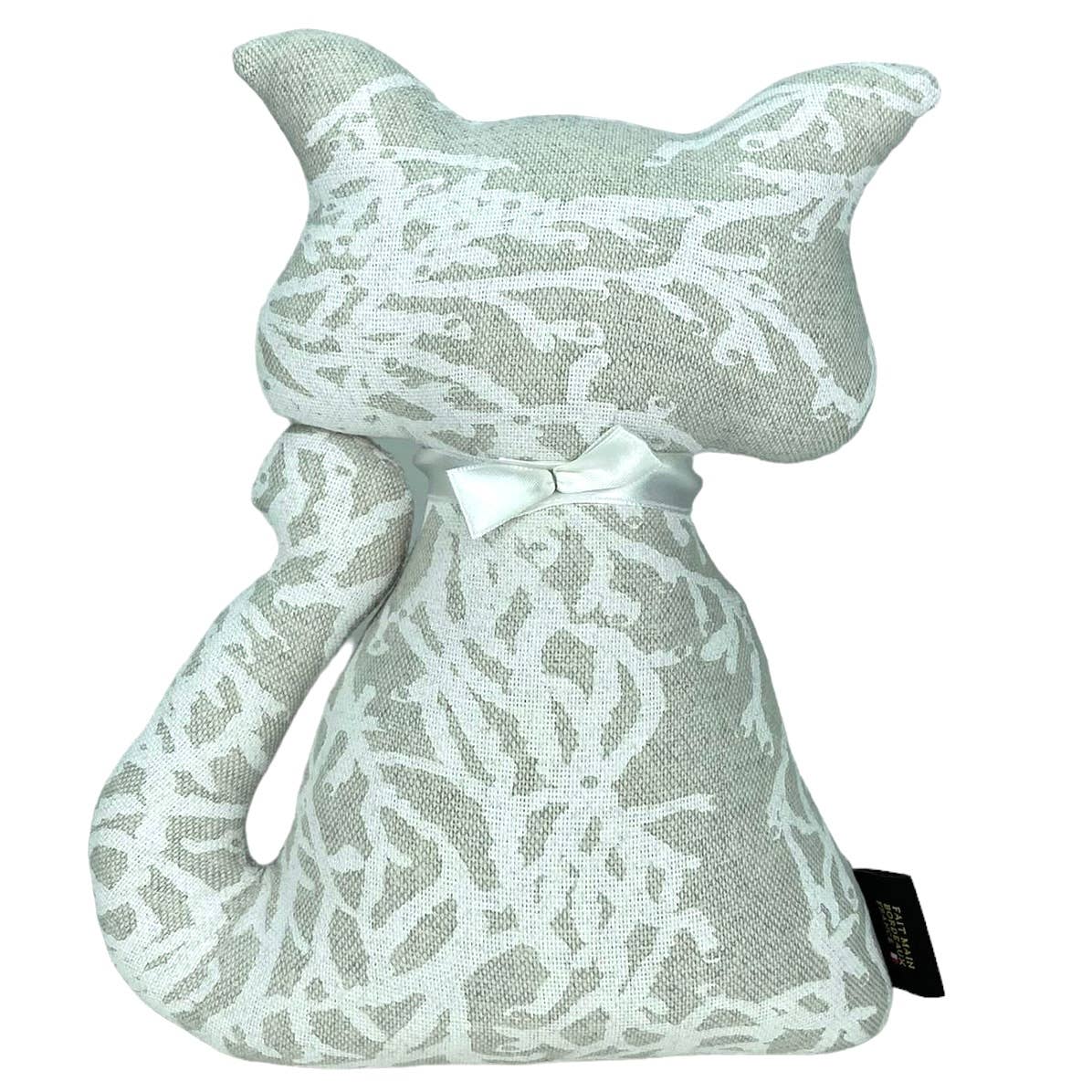 Cat door stop, “Caledonia” white