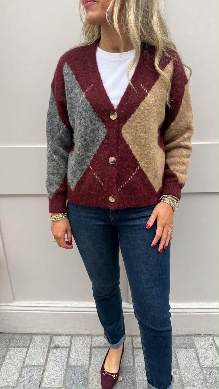 Andrea Burgundy Cardi - Lily's Boutique
