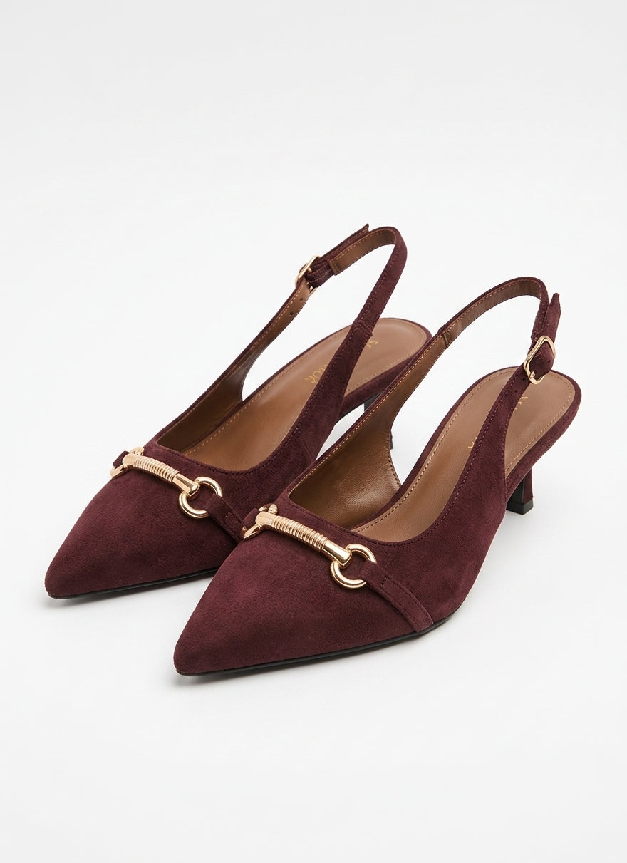 Isabel Burgundy Kitten Heel