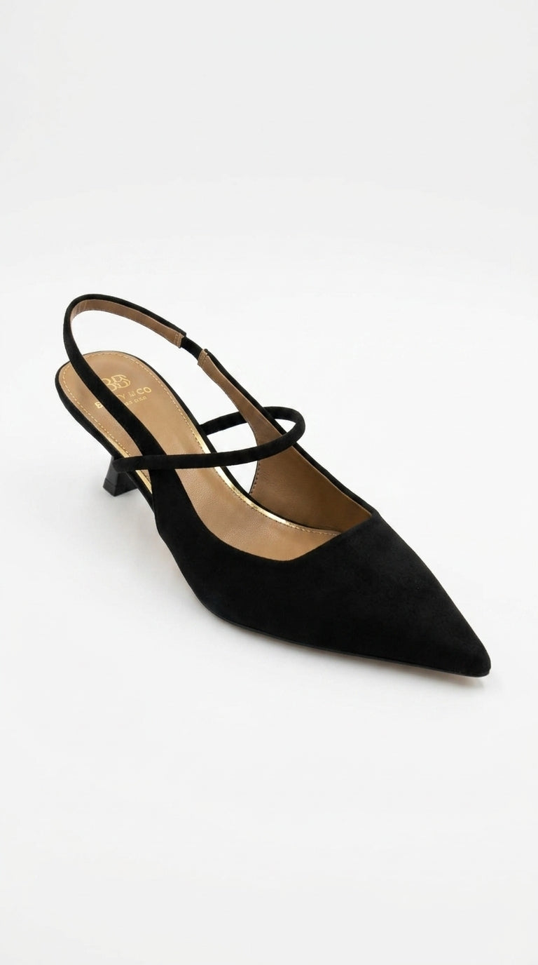Angela Suede Kitten Heel