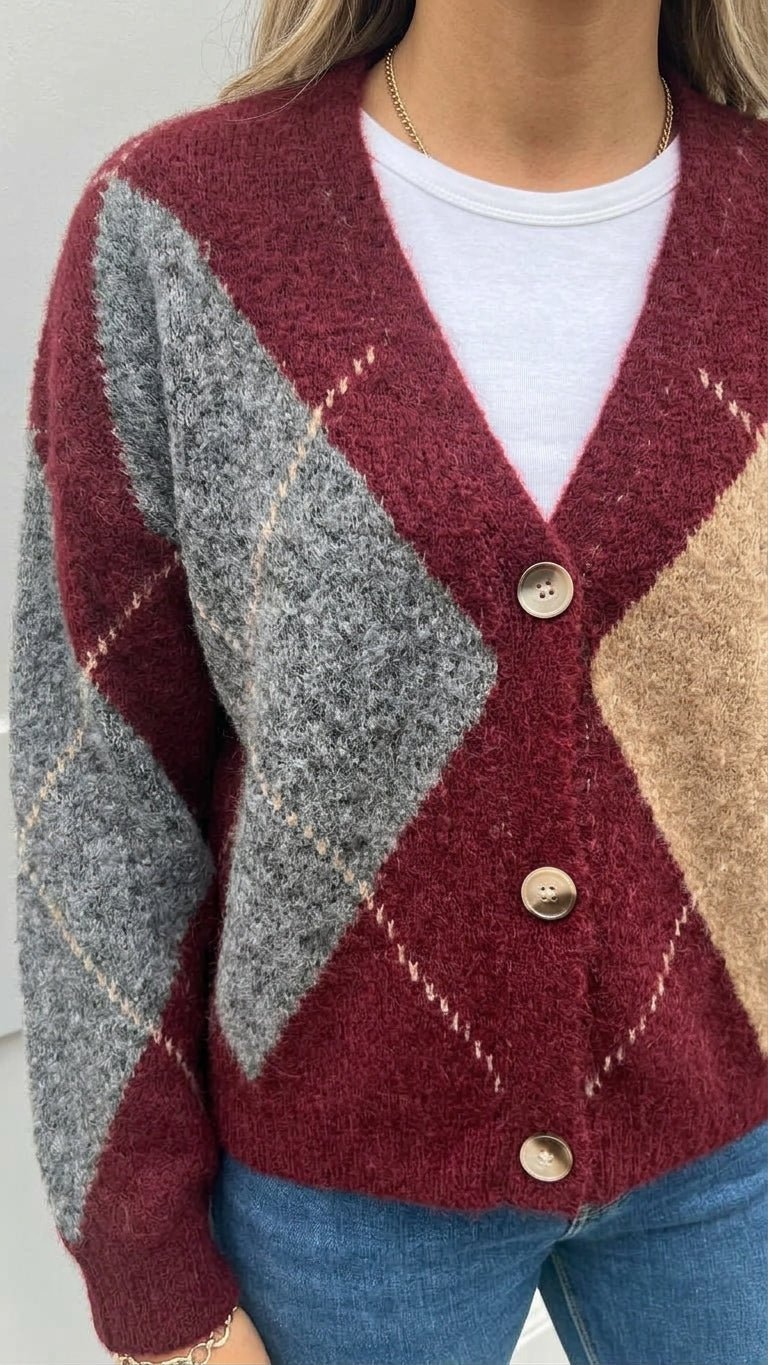 Andrea Burgundy Cardi - Lily's Boutique