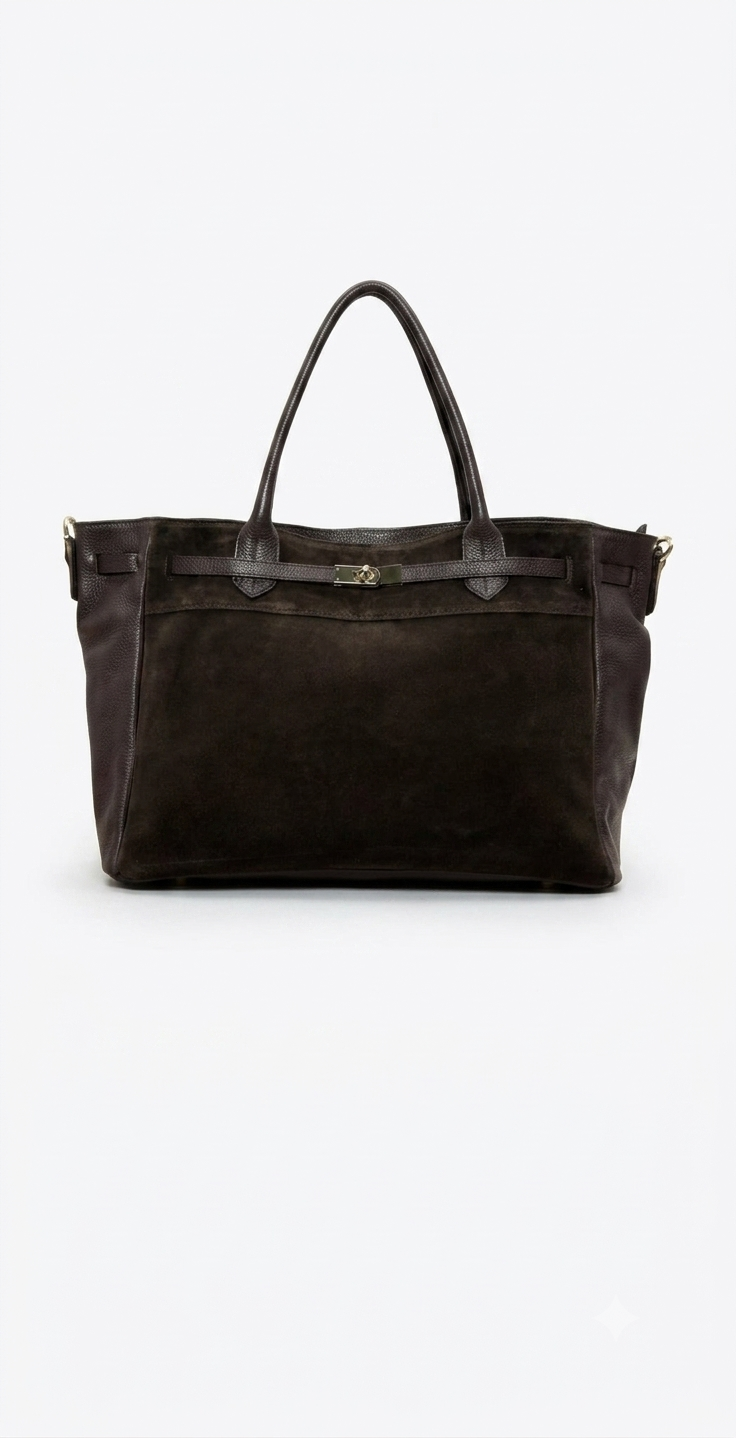 Jennifer Chocolate Suede Bag