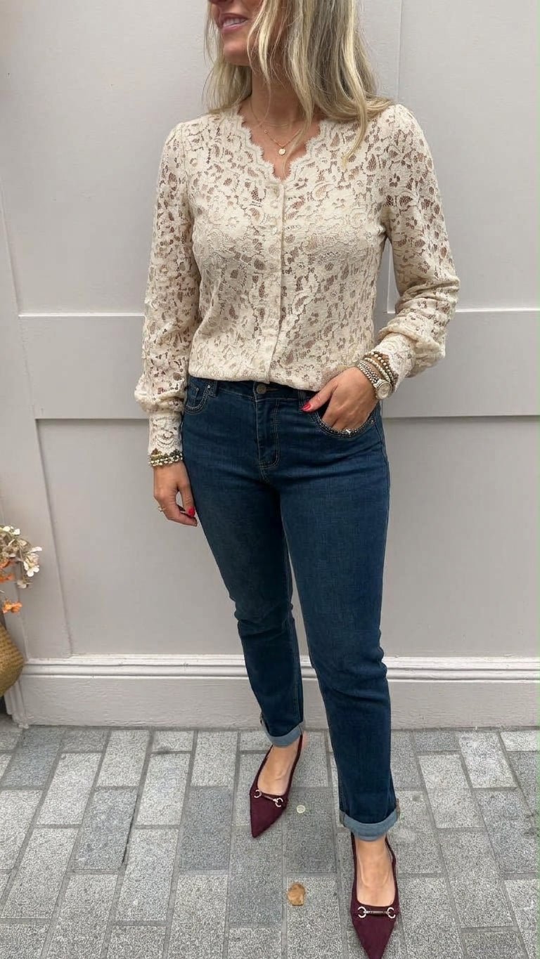 Courtney Ivory Blouse - Lily's Boutique