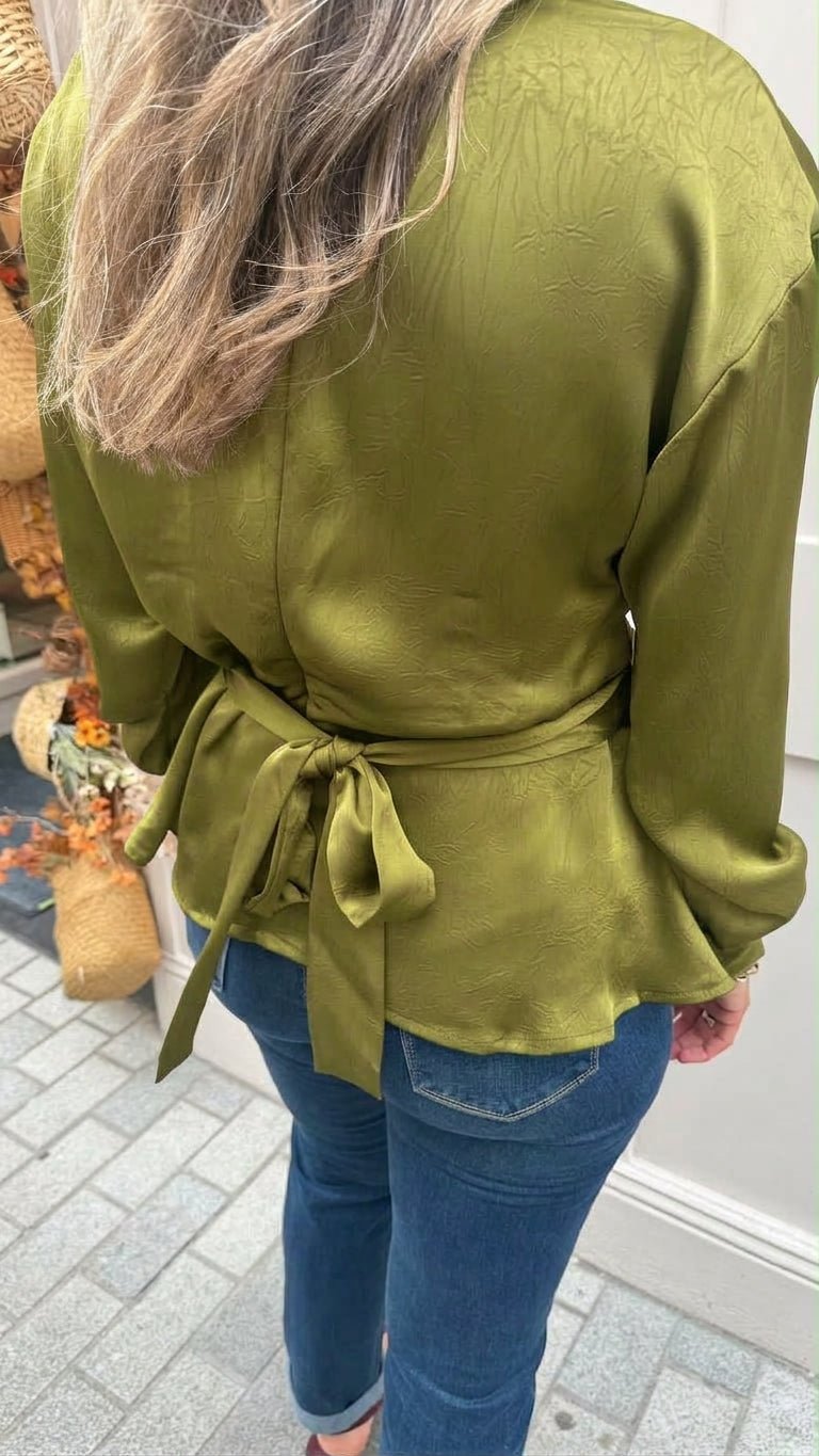 Edel Olive Blouse - Lily's Boutique