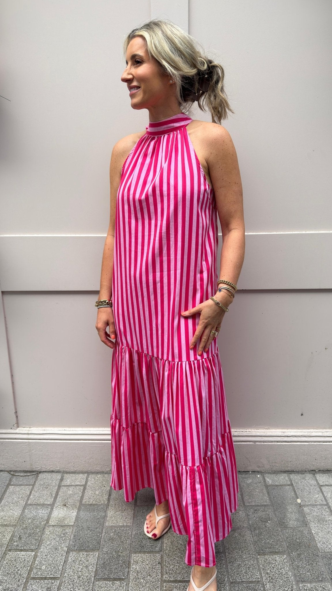 Heidi Pink Stripe Dress - Lily's Boutique