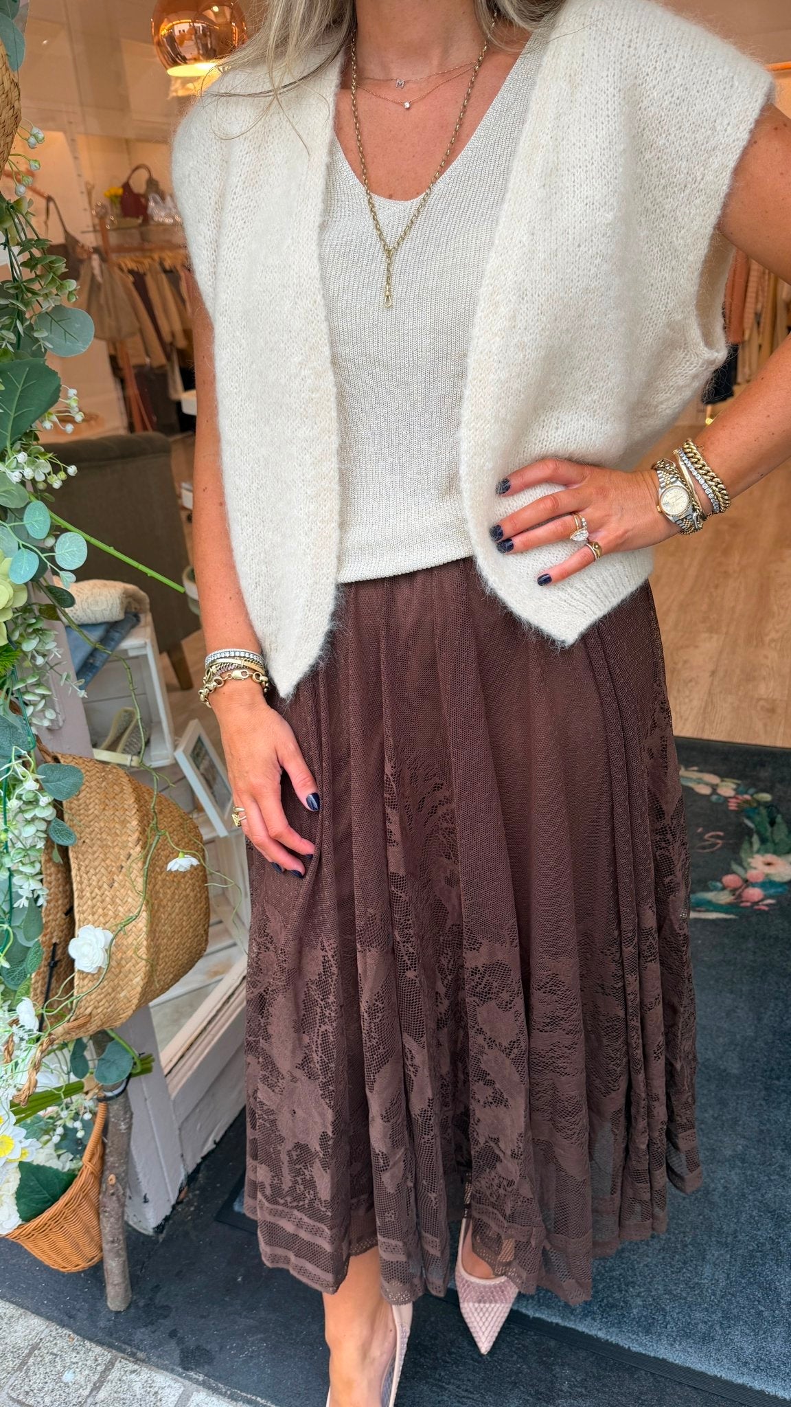 Phoebe Cream Cami - Lily's Boutique