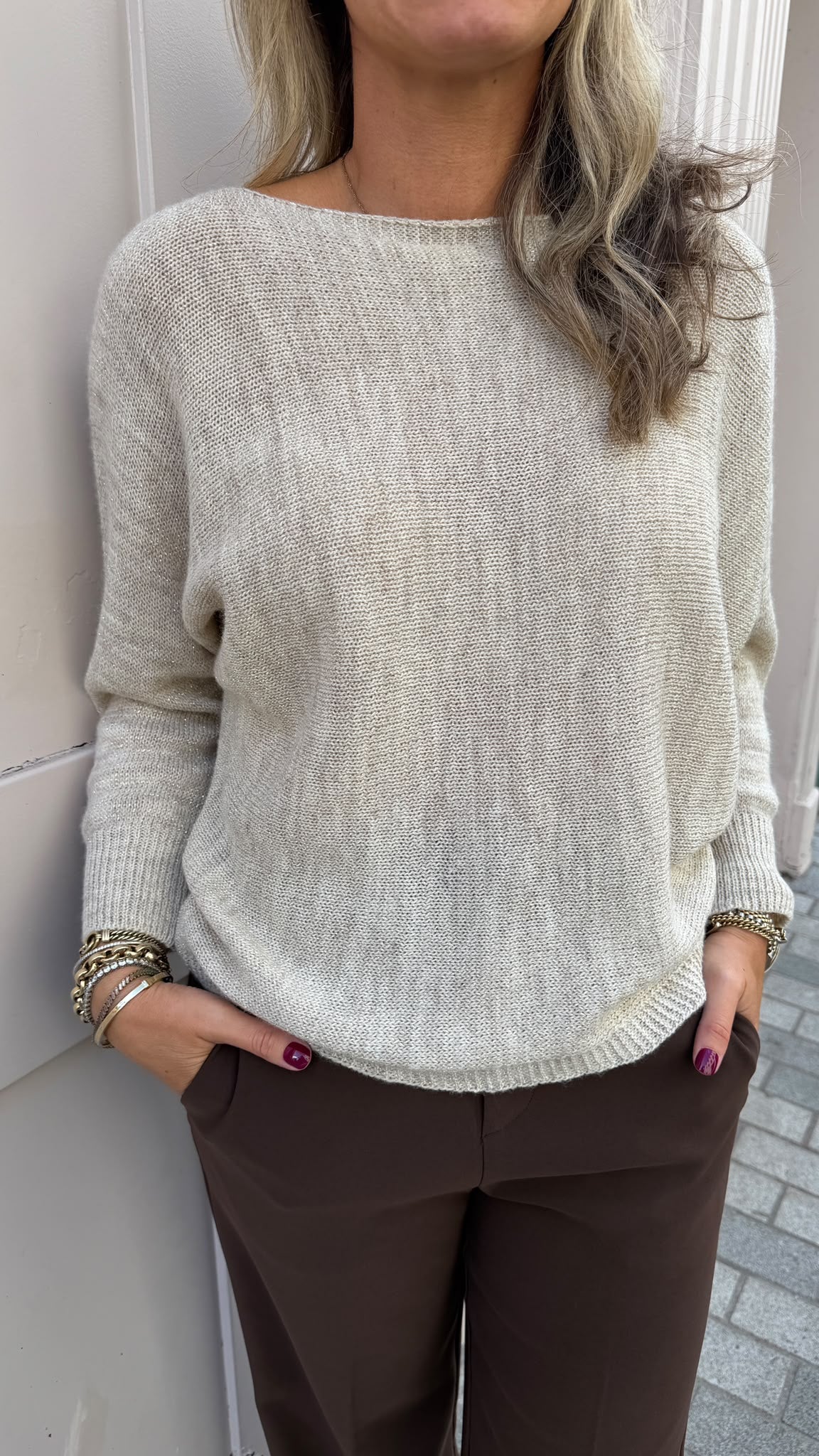 Erin Cream Knit Top