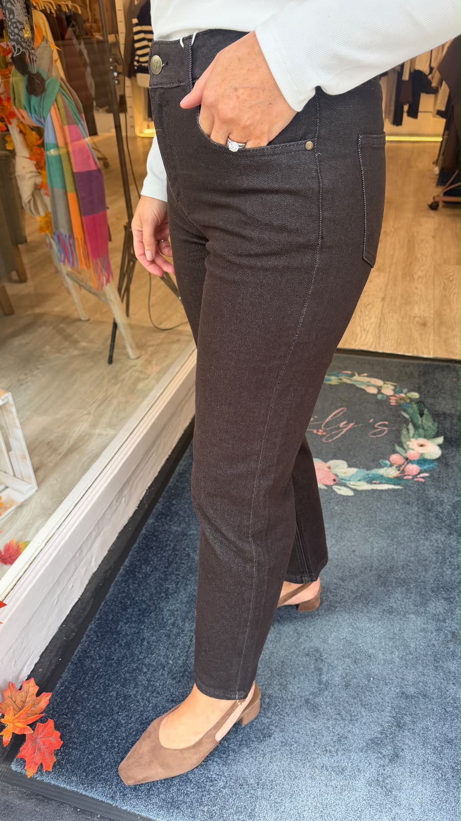 Sonia Grey Straight Leg Jeans