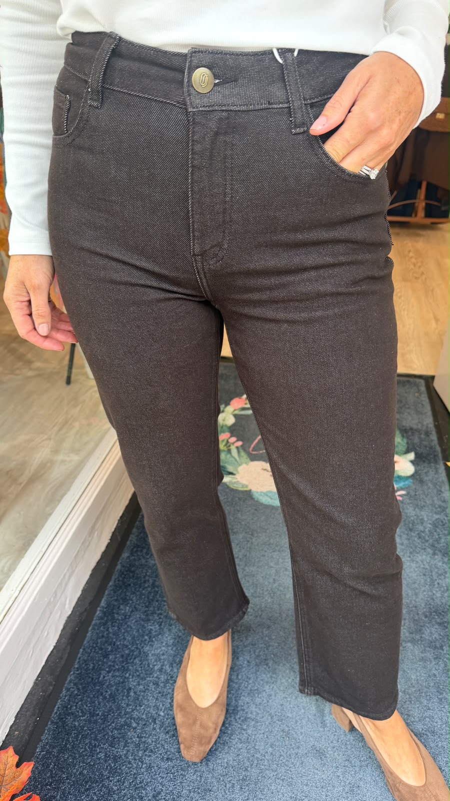 Sonia Grey Straight Leg Jeans