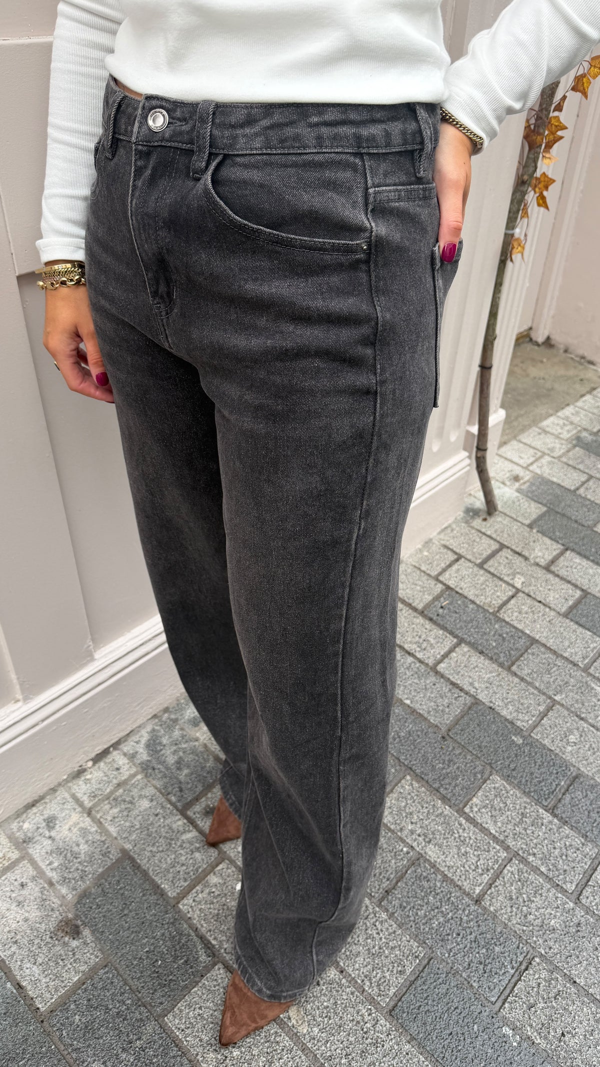 Paula Straight-leg Jeans Grey